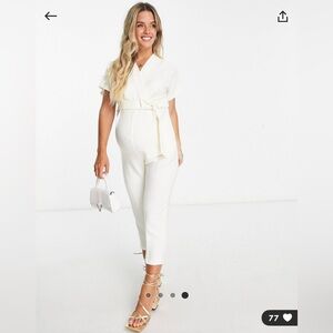 Maternity white jumpsuit from ASOS. Never worn. Size 10
